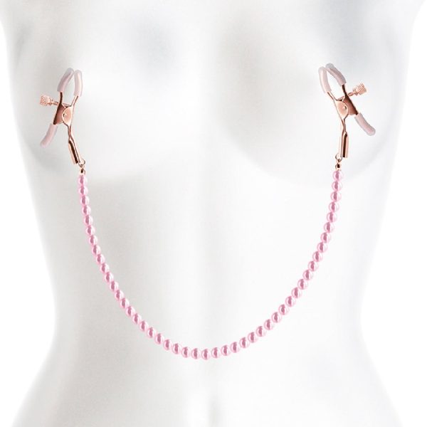 Pink Faux Pearl Chain Nipple Clamps Online now