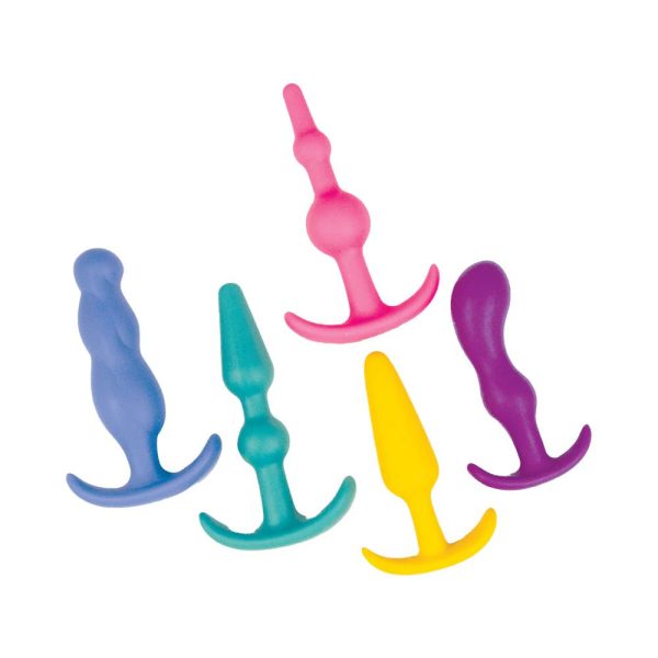 Anal Lovers Kit 5-Piece Beginner Butt Plug Set - Multi Color For Discount