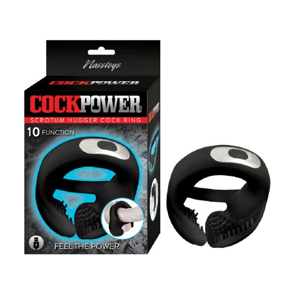 Cockpower Scrotum Hugger Vibrating Black Cock Ring Hot on Sale - Image 4
