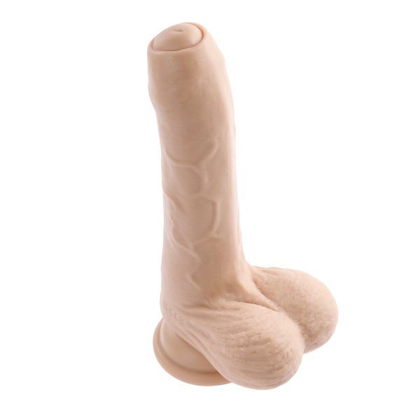 Peek A Book Uncut Vibrating 8  Silicone Vanilla Dildo Online - Image 5