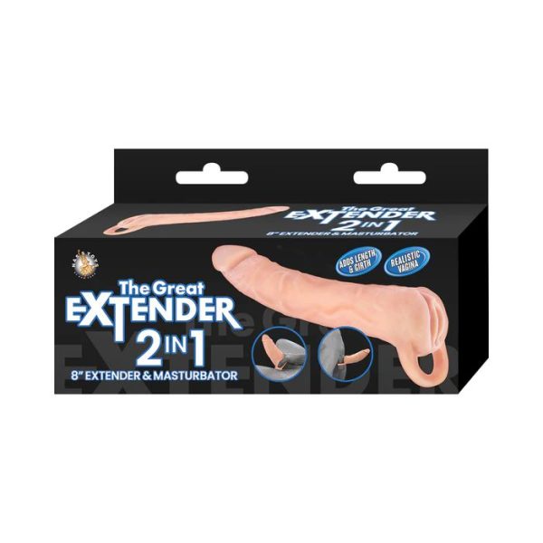 The Great Extender 2 in 1 8 Inch Penis Extender and Stroker - Vanilla For Sale - Image 4