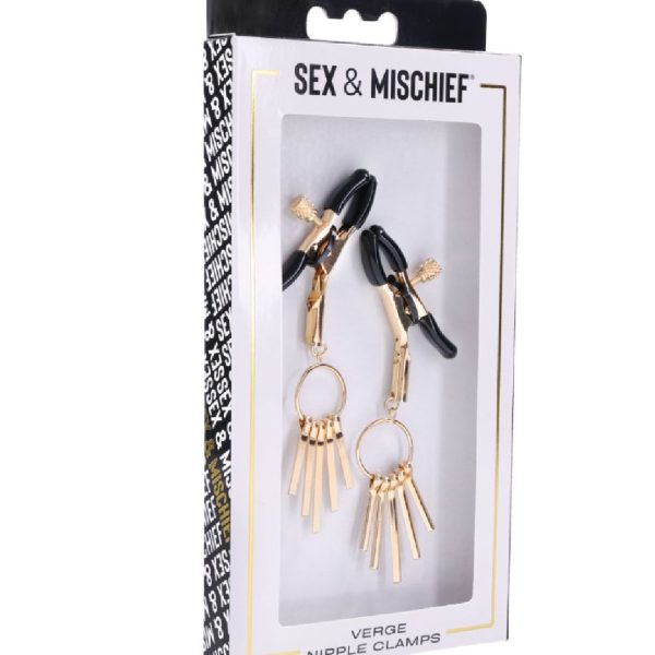 Sex and Mischief Gold Nipple Clamps For Discount - Image 3