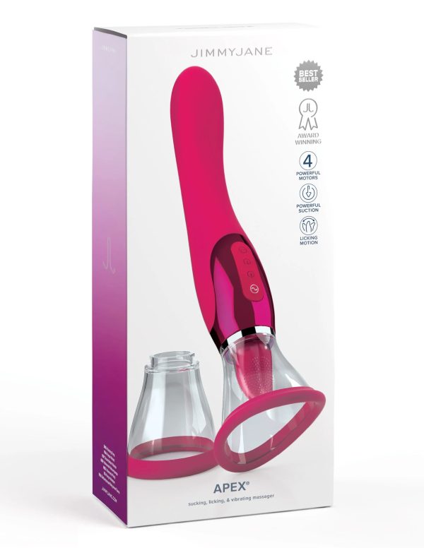 Jimmyjane Apex Double Ended Licking, Sucking G-Spot Vibrator - Pink Hot on Sale - Image 5