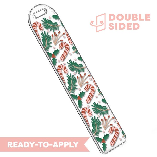 [ Double Sided ] Christmas Bookmark Decal | Mistletoe Candy Cane on Sale