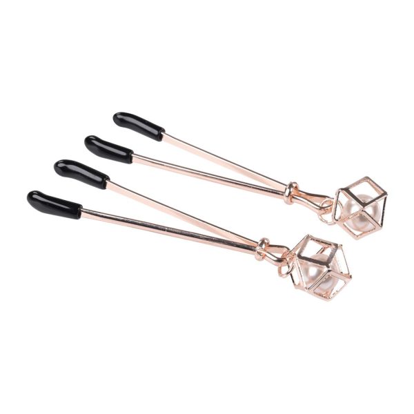 Sex And Mischief Brat Pearl Nipple Clips - Rose Gold Hot on Sale - Image 4