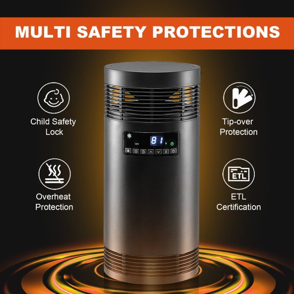 Wewarm 360 Digital Surround Space Heater, 1500W Ceramic Electric Heater with Thermostat Online Sale - Image 3