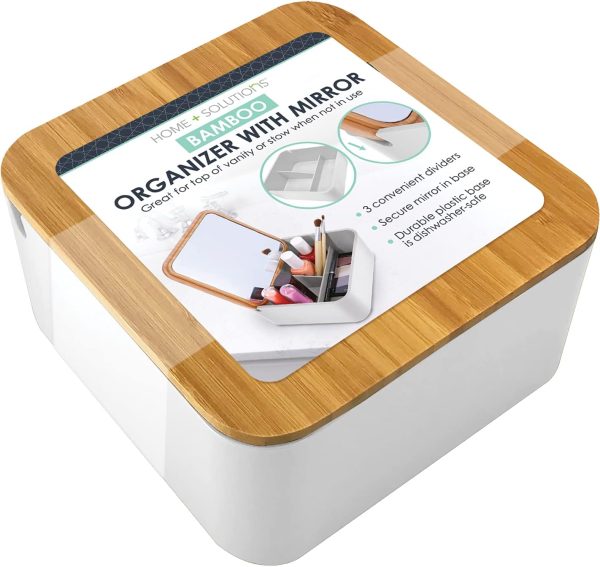 Ginsey Home+Solutions Bamboo Organizer with Mirror - Stackable, 4 Pack Cheap - Image 2