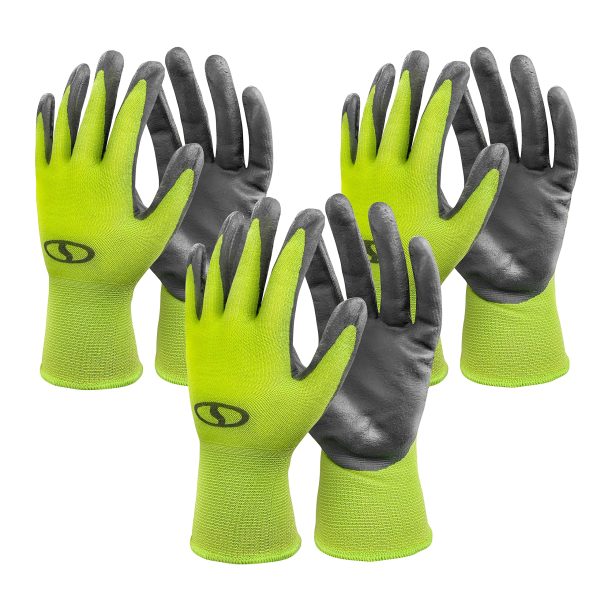 Sun Joe GGNP-S3-SJG Multi-Use Nitrile-Palm Reusable Washable Gloves, Breathable, One Size Fits Most, 10 Packs of 3 Pairs on Sale - Image 2