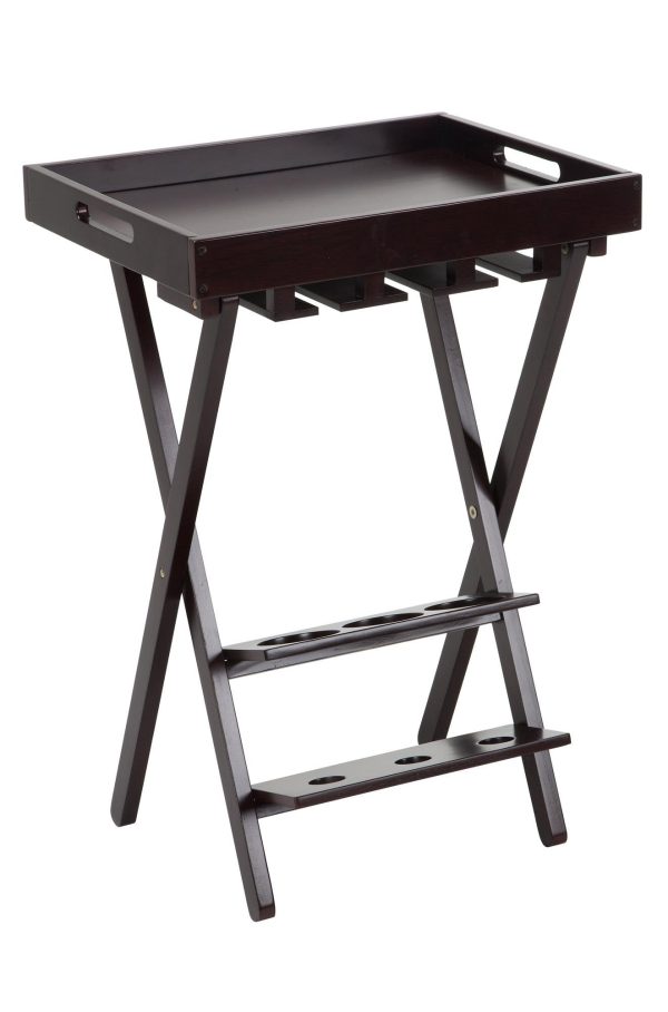 COSCO Wood Folding Wine Rack with Removable Tray, Espresso Supply
