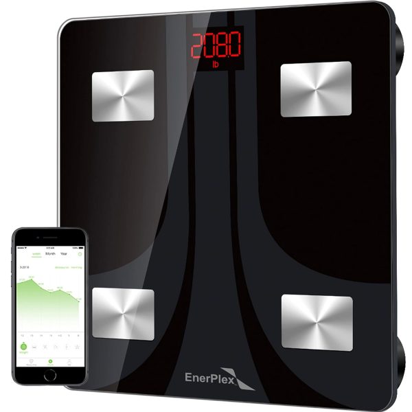 EnerPlex Scale for Body Weight - Accurate Digital BMI Bathroom and Home Scale for Weighing and Home Workout - Black Discount