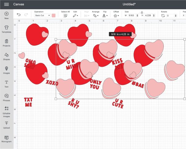 20oz Valentine Heart Candy Libbey Can Wrap SVG | Valentine Glass Cap Wrap SVG For Sale - Image 4