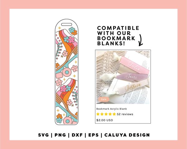 [ Digital File ] Bookmark Template SVG | Retro Skater SVG Supply