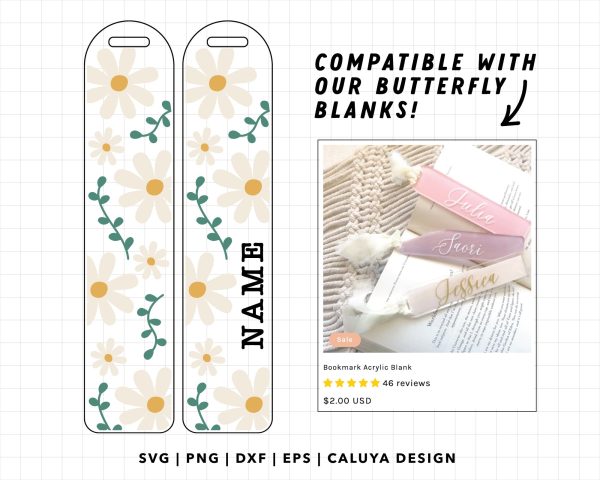 Bookmark Template SVG | Daisy Flower SVG Supply