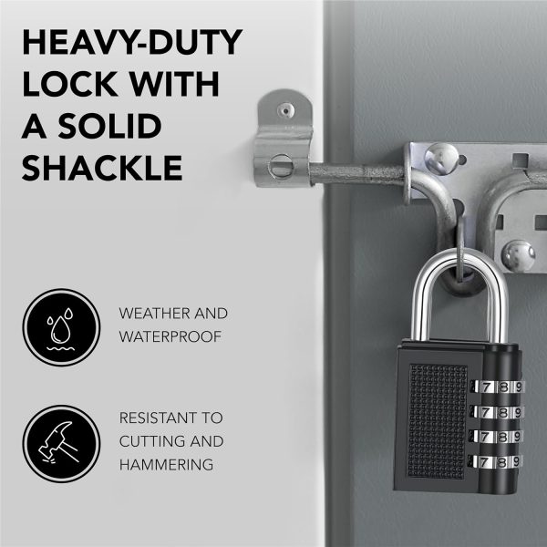 Desired Tools Weatherproof Padlock with 4 Digit Combination, 100 Pack Hot on Sale - Image 5