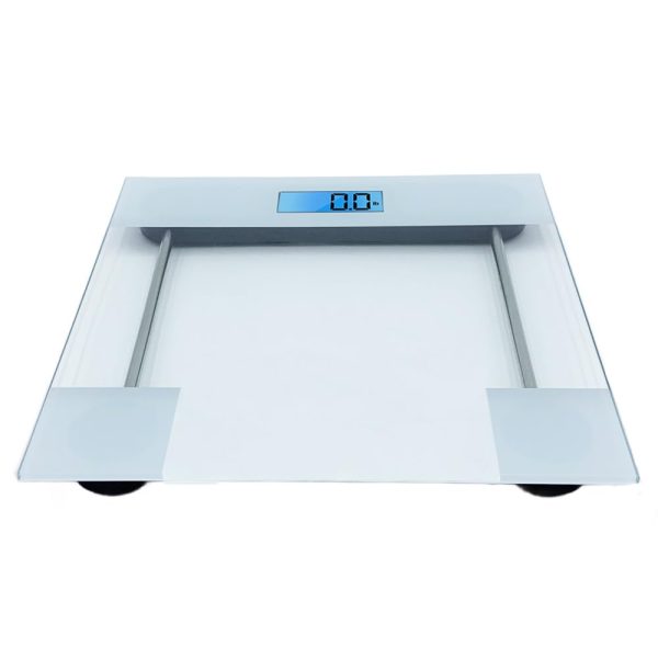 Bathroom Scale for Body Weight, Bathroom Body Scale with a Large LCD Backlight Display and Tempered Glass, Batteries Included, 400lbs (White) For Discount - Image 2
