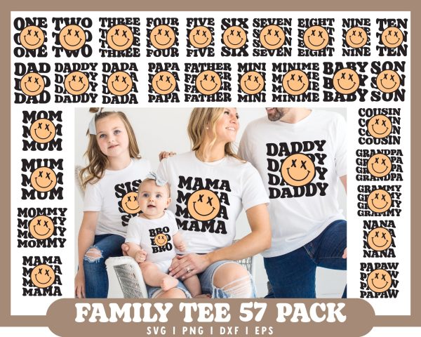 Family Matching Tee SVG Bundle | 27 Pack Sale