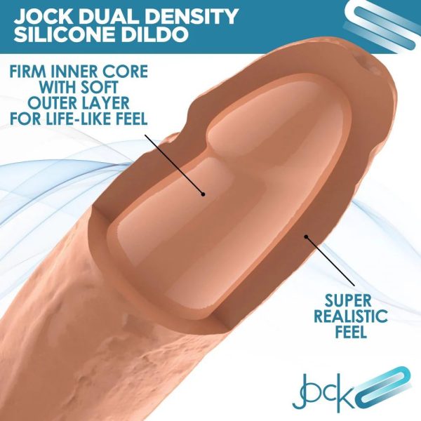 Jock Dual Density Silicone 8 Inch Dildo with Balls & Suction Cup - Vanilla For Cheap - Image 5