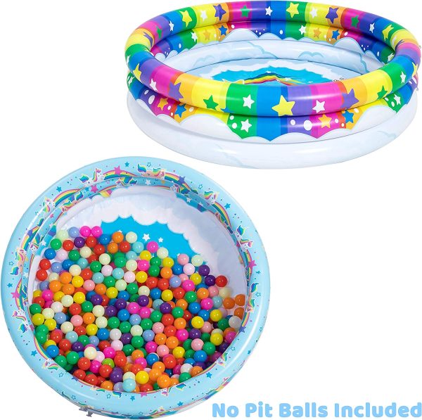 2 Pack 45   Unicorn Rainbow & Rainbow Inflatable Kiddie Pool Set For Cheap - Image 3