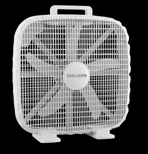 Cool Living 20-Inch Box Fan, 3 Speed Dial Control, Whisper Quiet Operation For Discount