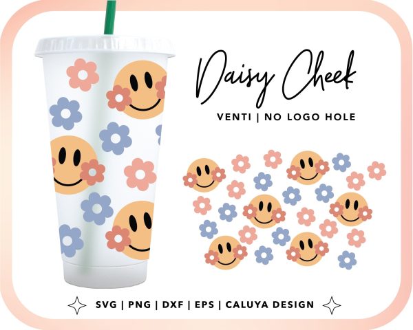 No Logo Venti Cup Wrap SVG | Daisy Cheek Smiley Face Online