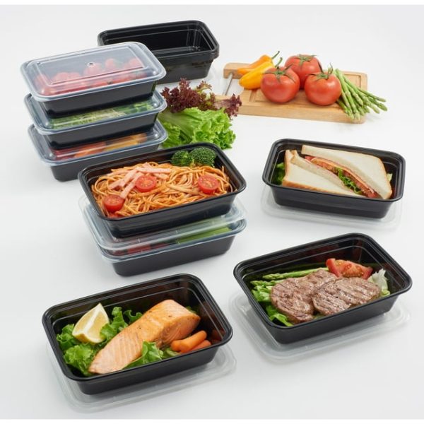 EDGE 32 oz 24 PC 1 Section Rectangle Meal Prep Containers (12 lids, 12 containers) Online Hot Sale - Image 2