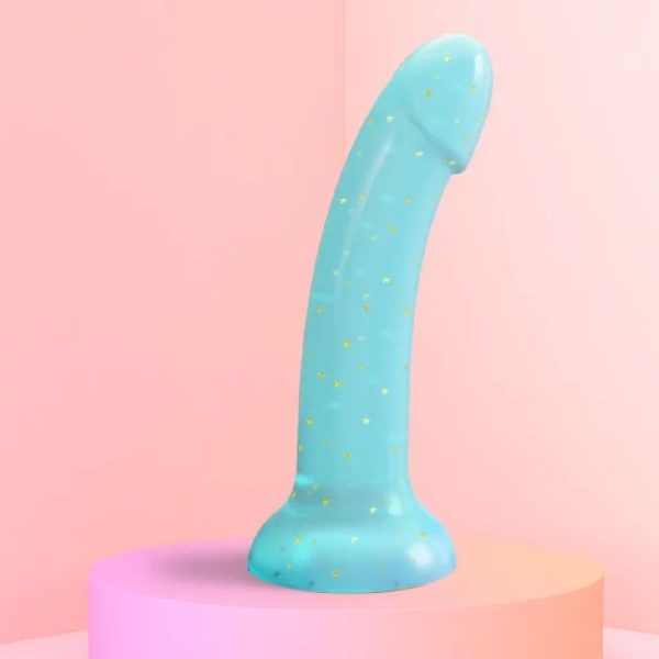 Nightfall Teal Glitter 7 inch Silicone Dildo Supply