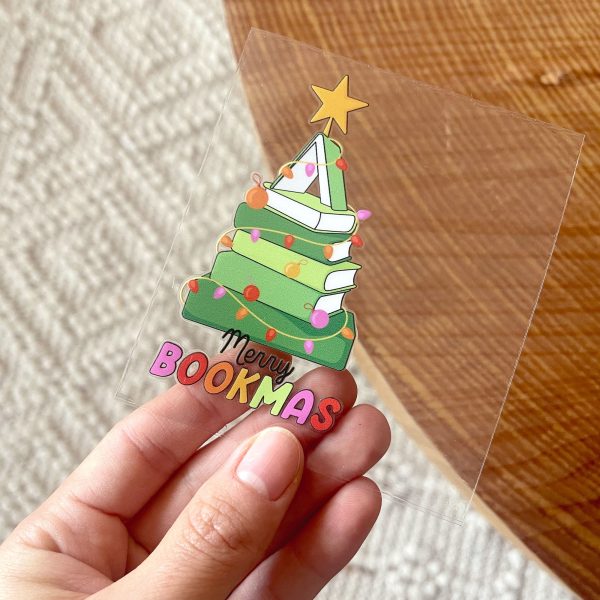 [ Double Sided ] Christmas Transfer Decal | Merry Bookmas Online Sale - Image 2