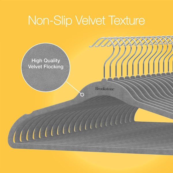 Brookstone Non-Slip Velvet Hangers with 360 Swivel Hook, 21 Pack For Cheap - Image 3
