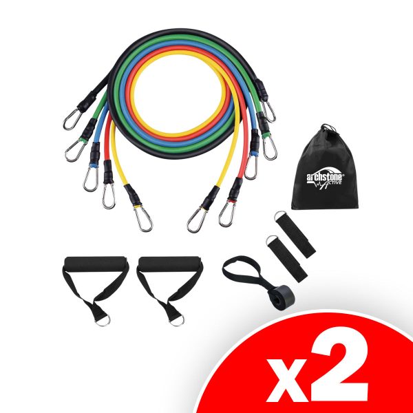 ARCHSTONE ACTIVE Door Anchor Resistance Bands - 5 pc. Set, 2 Pack For Sale