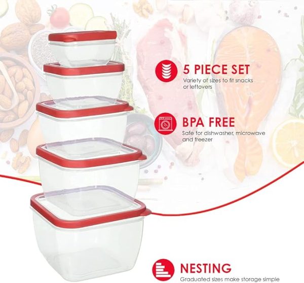 EDGE 10 Piece Nesting Square Food Storage Set (Navy) Cheap - Image 2