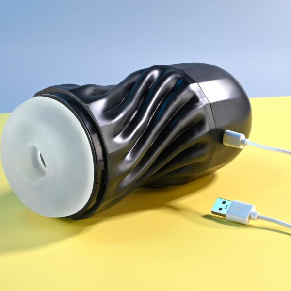 Playboy Solo Rechargeable Sucking Vibrating Double Motor Masturbator Supply - Image 4