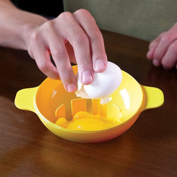 IncrediEgg Microwave Egg Cooker Poacher Scramble Omelet Eggwich Maker with Silicone Handles Yolk Separator and Shell Cracker, 2 Pack on Sale - Image 4