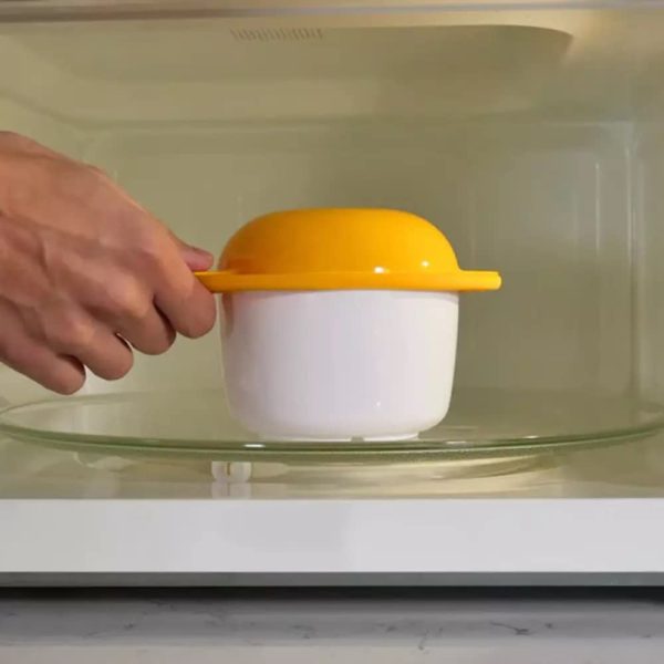 IncrediEgg Microwave Egg Cooker Poacher Scramble Omelet Eggwich Maker with Silicone Handles Yolk Separator and Shell Cracker, 2 Pack on Sale - Image 2