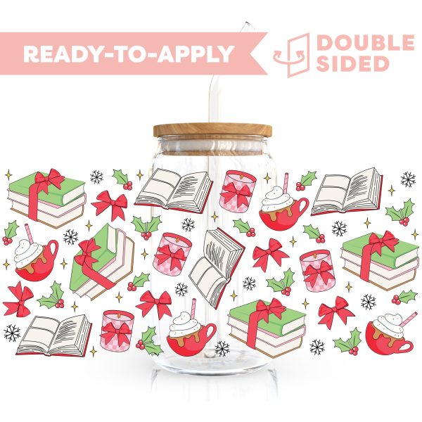 [ Double Sided ] 16oz Christmas Cup Decal  | Holiday Reading Time Supply