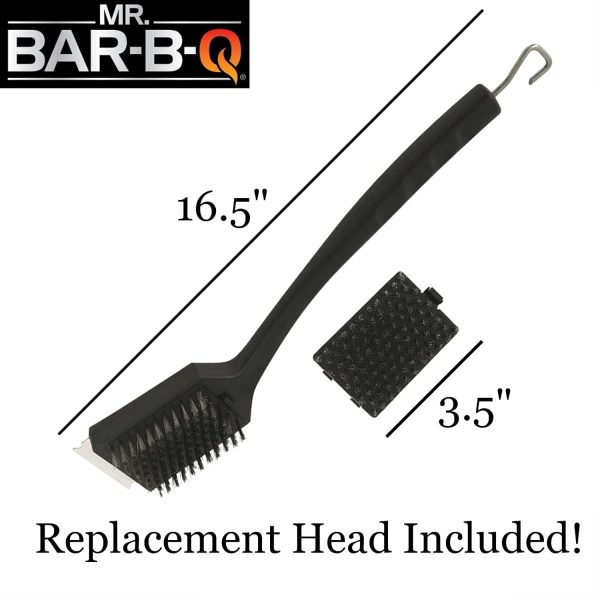 Mr. Bar-B-Q 06387Y Tough Brush Grill Brush with 1 Extra Head, 6 Pack Online - Image 2