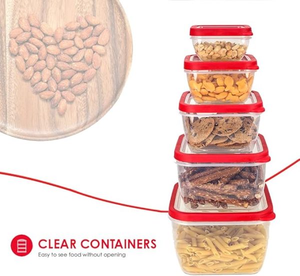 EDGE 10 Piece Nesting Square Food Storage Set (Navy) Cheap - Image 3