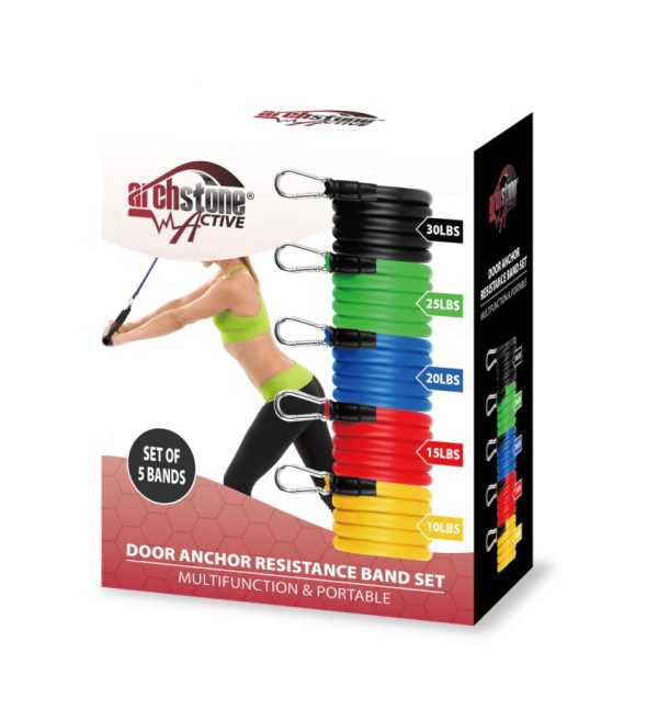 ARCHSTONE ACTIVE Door Anchor Resistance Bands - 5 pc. Set, 2 Pack For Sale - Image 3