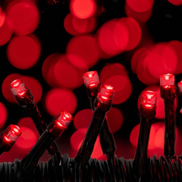 Touch Of Eco 125 Solar Powered LED String Lights, 68 Feet - Red on Sale - Image 2
