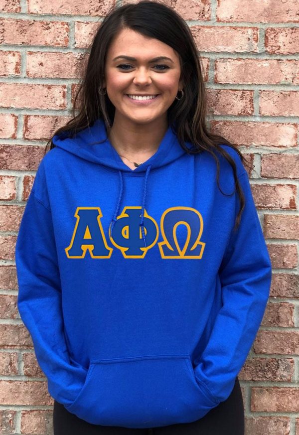 DISCOUNT Alpha Phi Omega Lettered Hooded Sweatshirt - Best Value For Sale - Image 2