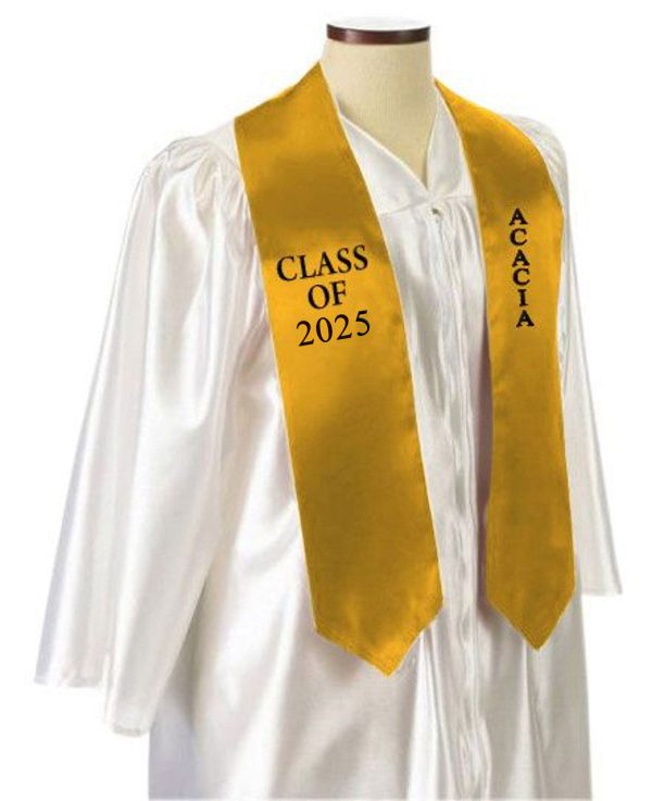 ACACIA Embroidered Graduation Sash Stole For Sale