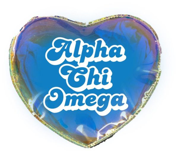 Alpha Chi Omega Heart Shaped Makeup Bag Hot on Sale