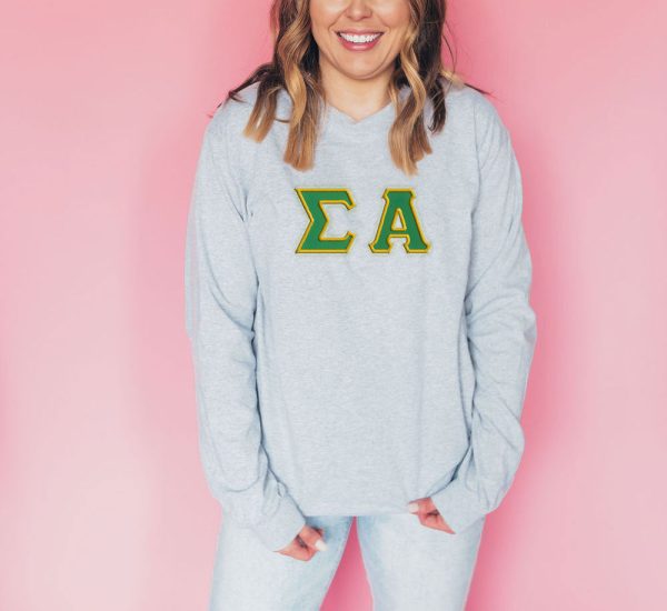 DISCOUNT Sigma Alpha Lettered Long Sleeve Tee For Cheap